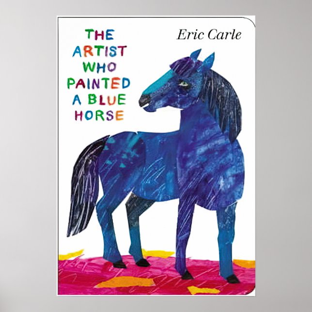 Poster Eric Carle - um Cavalo Azul (Frente)