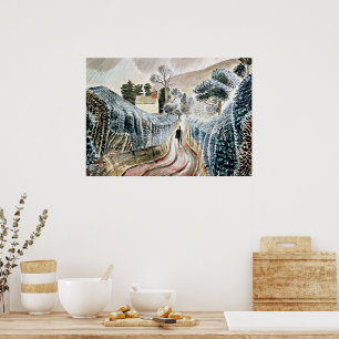 Poster Eric Ravilious art, tarde úmida