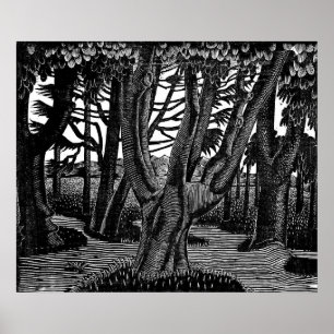 Poster Eric Ravilious art, Woodland Fora Florença