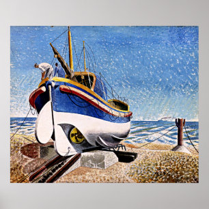 Poster Eric Ravilious - Embarcação salva-vidas em Aldeb