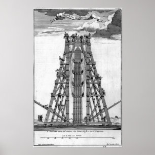 Pôster Erigindo o Obelisk egípcio antigo