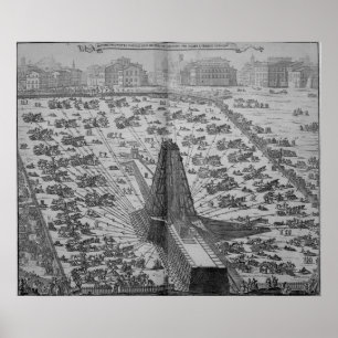 Pôster Erigindo o Obelisk egípcio antigo