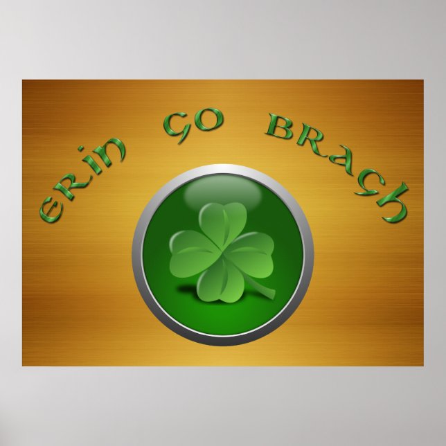Poster Erin Go Bragh Shamrock (Frente)