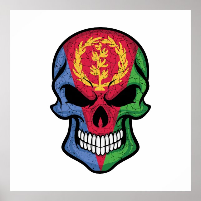 Poster Eritreia Smiling Skull Flag (Frente)
