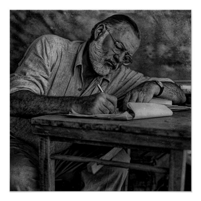 Pôster Ernest Hemingway no Quênia (Frente)
