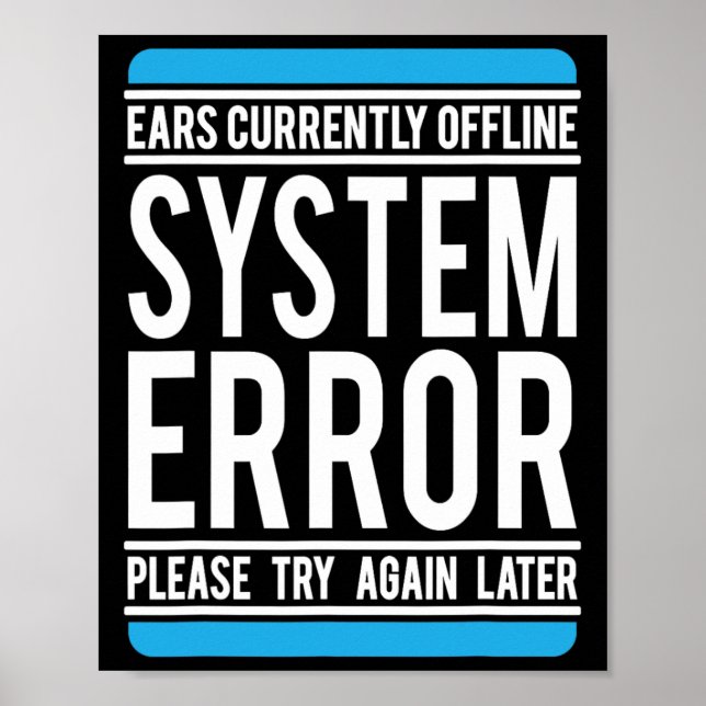 Poster Erro de sistema engraçado aparece offline (Frente)