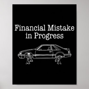 Poster Erro Financeiro em Andamento Mecânico de Carro Eng