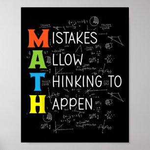 Poster Erros de Matemática Permitem que o Pensamento Acon