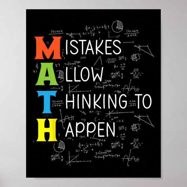 Poster Erros de Matemática Permitem que o Pensamento Acon (Frente)
