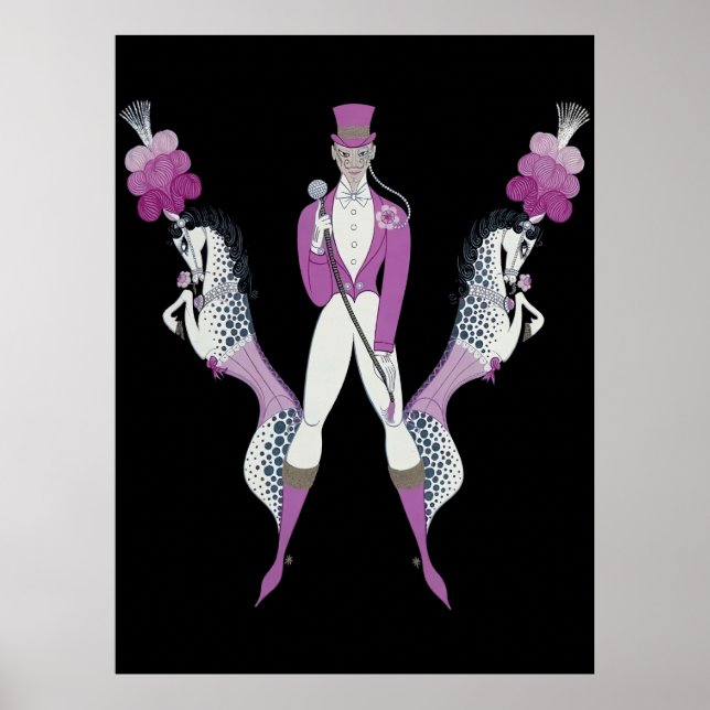 Poster Erté - A Carta W do Conjunto Alfabético, 1976 (Frente)