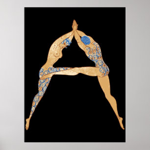 Poster Erté - A letra A do Conjunto Alfabeto, 1976