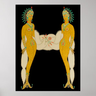 Poster Erté - A letra H do Conjunto Alfabético, 1976