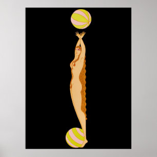 Poster Erté - A letra J do alfabeto Suite, 1976