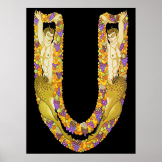 Poster Erté - A letra U do Conjunto Alfabético, 1976