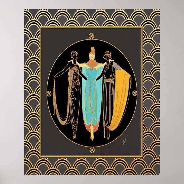 Poster ERTE Art Deco Três Senhoras (Frente)
