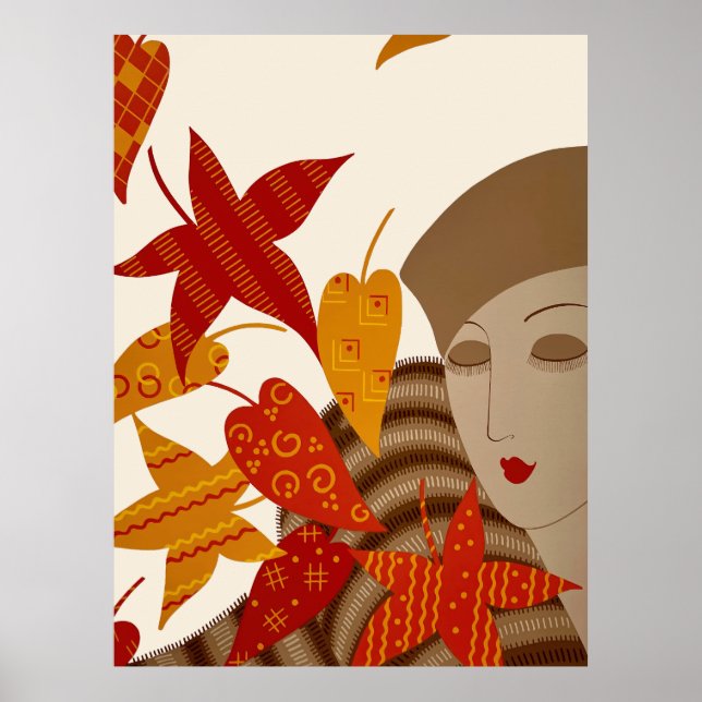 Poster Erté - As estações, outono (Frente)