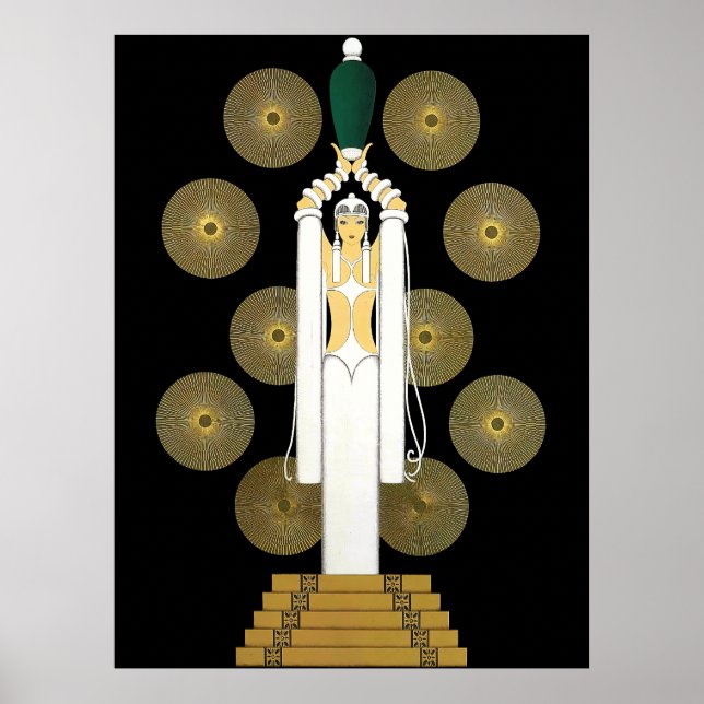 Poster Erté - Emerald Vase [Versão Noturna] (Frente)