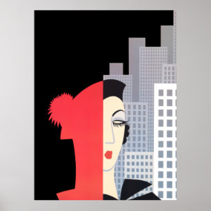 Poster Erté - Figures Dancing [Versão noturna]
