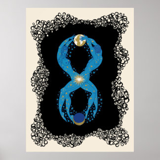 Poster Erté - O Numerals Suite, O Número 8