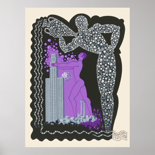 Poster Erté - O Zodiac Suite, Aquário (Frente)