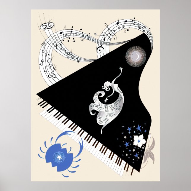 Poster Erté - O Zodiac Suite, Cancer (Frente)