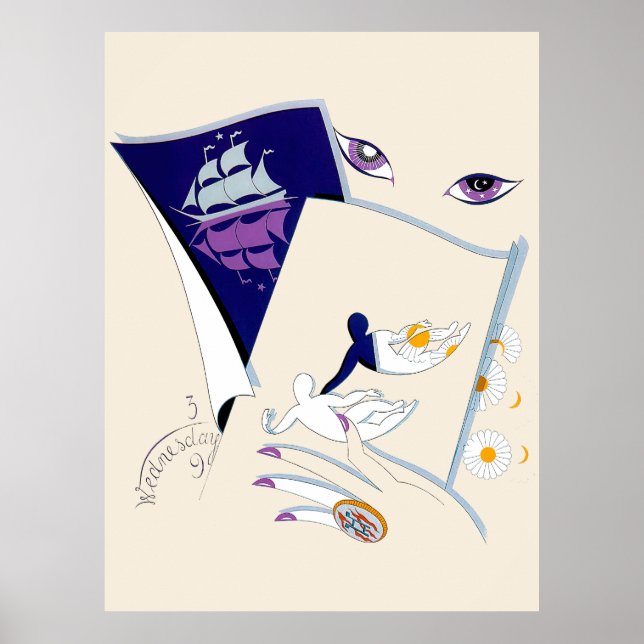 Poster Erté - O Zodiac Suite, Gemini (Frente)