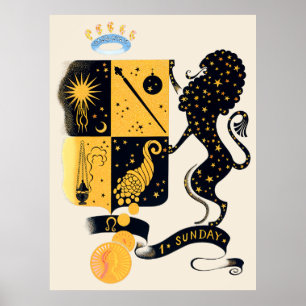 Poster Erté - O Zodiac Suite, Leo