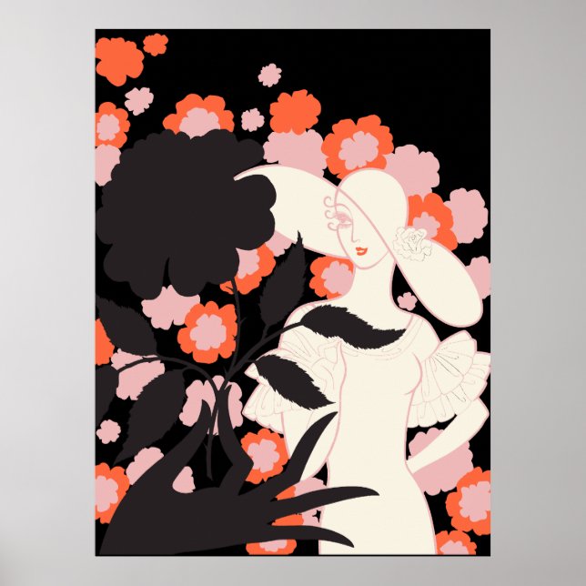 Poster Erté - Rosa preto [Versão preta] (Frente)