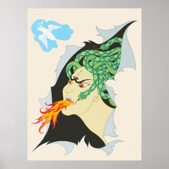 Poster Erté - The Seven Moradly Sins Suite, Anger, 1983 (Frente)