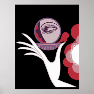 Poster Erté - Vanidades Compactas, 1974 [Preto]