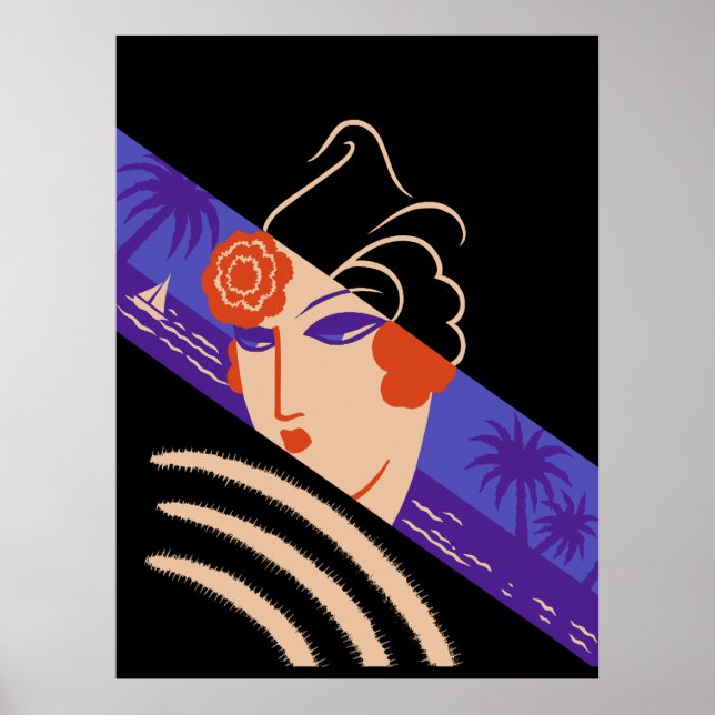 Poster Erté - Winter Resorts [Versão Noturna] (Frente)