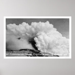 Pôster Erupção 1912 do vulcão de Katmai