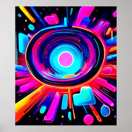 Poster Erupção de Neon: Energia Abstrata
