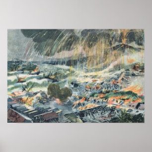 Poster Erupção de um vulcão em Martinica