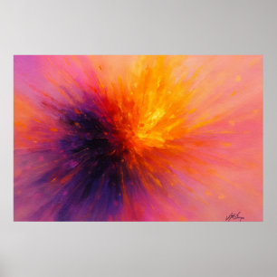 Poster Erupção Solar - Explosão de Energia Abstrata