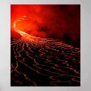 Poster erupção vulcânica