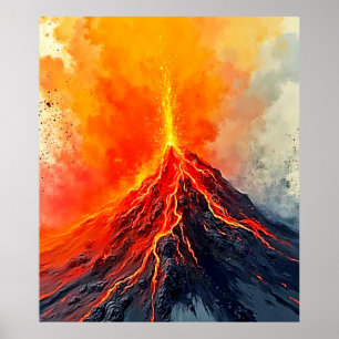 Poster Erupção Vulcânica: Poder Bruto