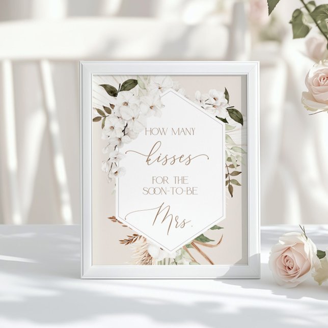 Poster erva das pampas Adivinhe quantos beijos (Criador carregado)