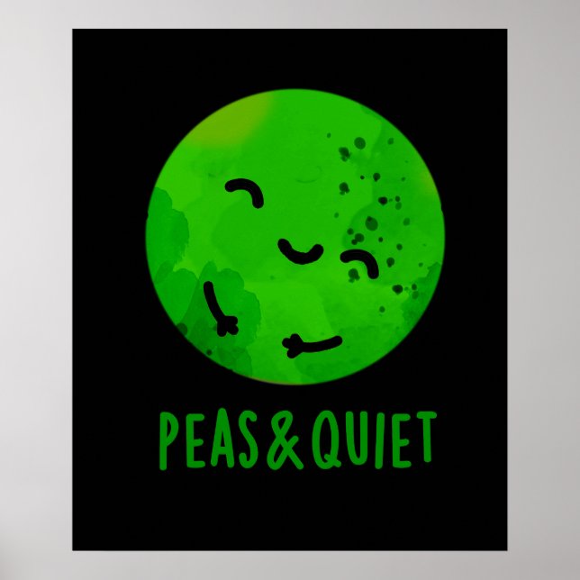Poster Ervilha E Engraçado Silencioso Veggie Pea Pun Dark (Frente)