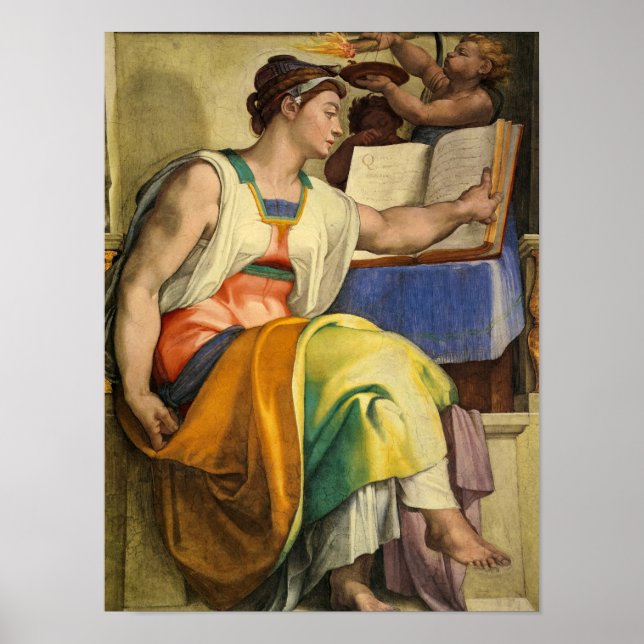 Poster Erythraean Sibyl por Michelangelo (Frente)