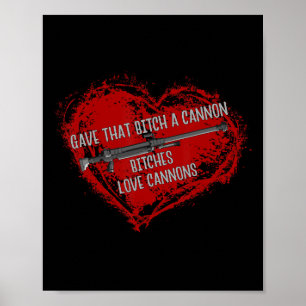 Poster Es Love Cannons Engraçado Adult Gamer Anime