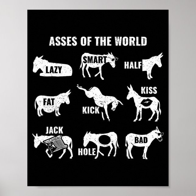 Poster Es The World Funny Lazy Smart Half Fat Kick Kiss  (Frente)