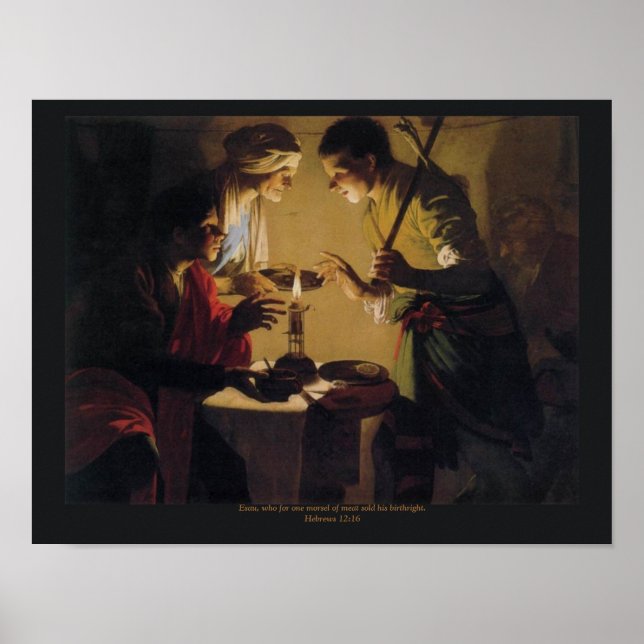 Pôster Esau Vendendo Seu Birthright Hendrick Brugghen (Frente)