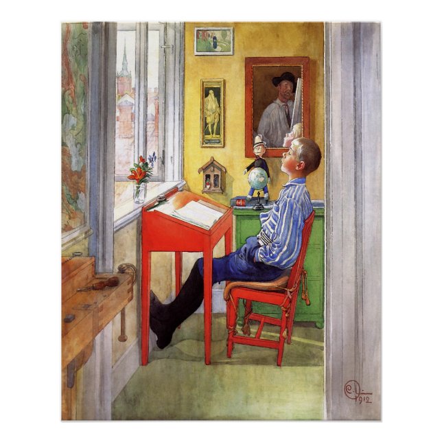 Pôster Esbjorn fazendo seu trabalho de casa de Carl Larss (Frente)