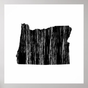 Poster Esboço afligido do estado de Oregon
