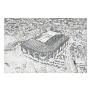 Pôster Esboço Arquitetônico do Estádio de Newcastle