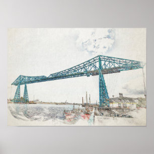 Poster Esboço Artístico da Ponte Transportadora de Middle