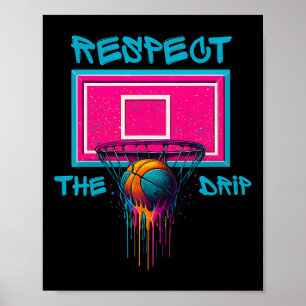 Poster Esboço Colorido Pingando Cor Splash Hoop Net Dri
