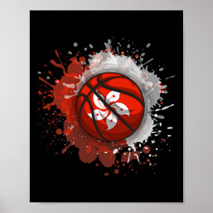 Poster Esboço Com Bandeira de Hong Kong
