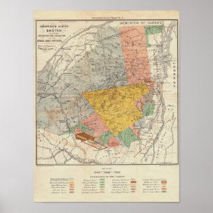 Pôster Esboço da avaliação de Adirondack - mapa de